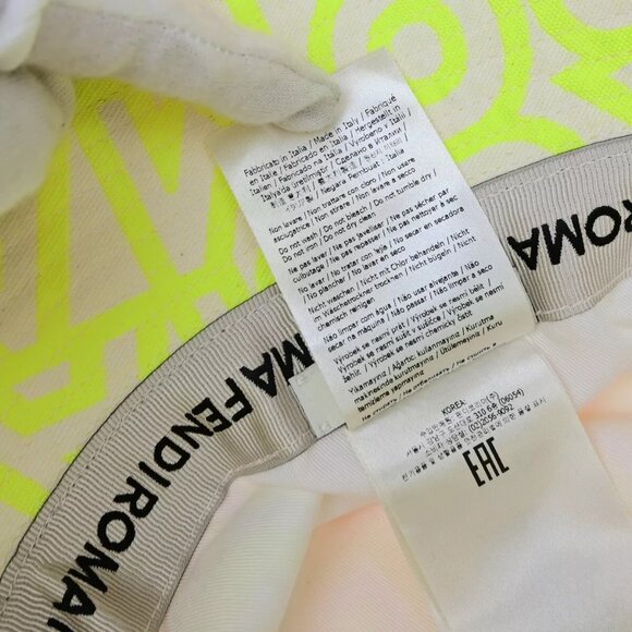 FENDI×MARC JACOBS Logo Bucket Hat #S Cotton Yellow Italy 64RL016 main image 6